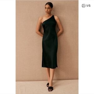 BHLDN Audrie Satin Dress 4 Black Anthropologie Wedding Guest Bridesmaid Vacation